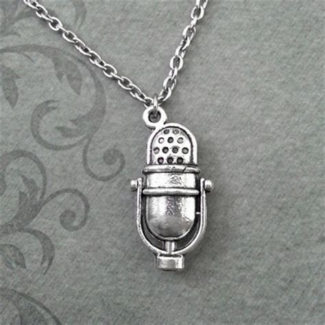 Vintage Old Fashioned Radio Microphone Inspired Necklace In Silver Wish
