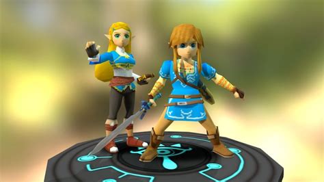 Link And Zelda Breath Of The Wild 3d Render Funn Tumbex