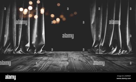 Lights Stage Curtain Light Stages Curtains Drape Stock Photo Alamy