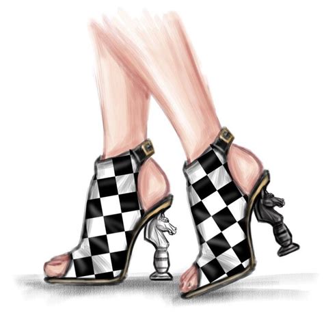 Chess Heels By Shamekh Bluwi Fashion Illustration Shoes Shoes