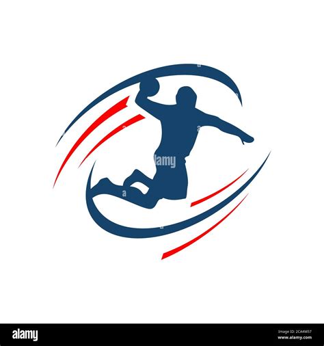 Handball vector sign logo. Abstract colorful silhouette of player ...