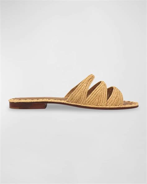 Carrie Forbes Symm Raffia Flat Sandals Neiman Marcus