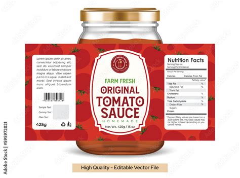 Vettoriale Stock Tomato Sauce Label Design The Packaging Design Of