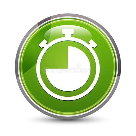 Stopwatch Icon Elegant Green Round Button Vector Illustration Stock Vector Illustration Of