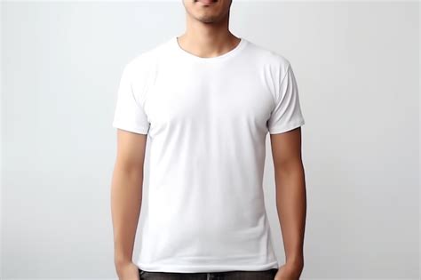 Premium AI Image | a man wearing white t shirt on white background for ...