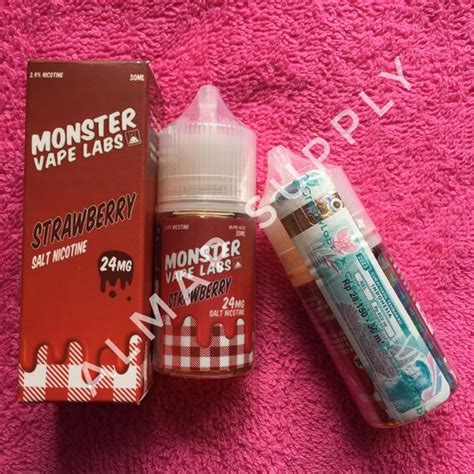 Jual Monster Vape Labs Strawberry 30ml Salt Nic Jam Monster Usa As