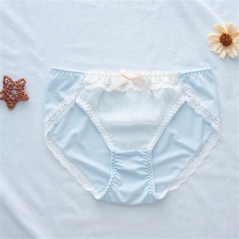 Japanese Ladies Panties Milk Silk Lace Briefs Low-Waist Plus Size