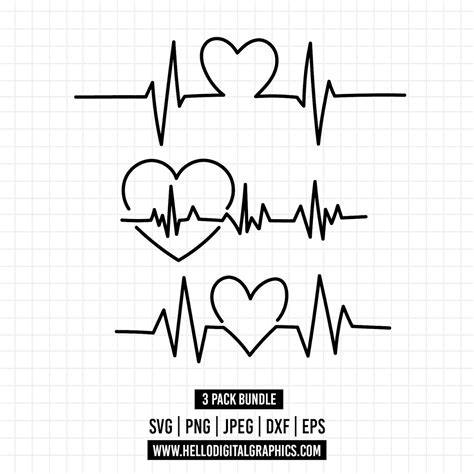 1296 Heart Beat Tshirt Svg Heartbeat Svg Bundleheart Beat Svg