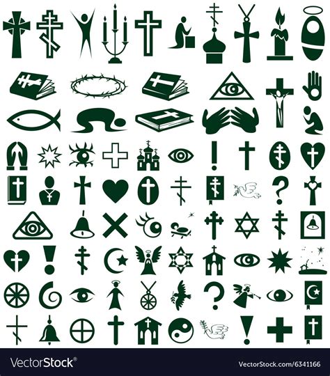 Religion Faith Icons On White Royalty Free Vector Image