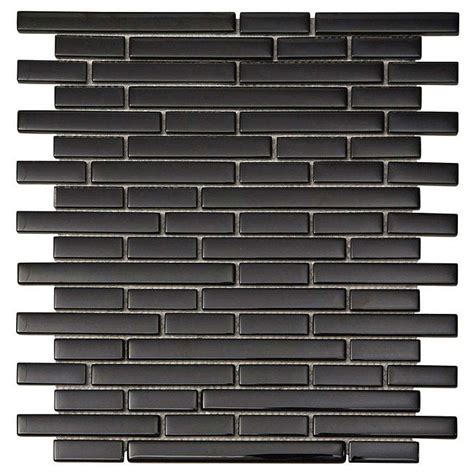 Quartz 1 Black Glass Mosaic Tile Sheet 276x306mm