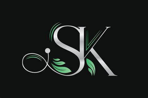 Letters SK Luxury Name Initials Monogram Logo Design Template 20526433