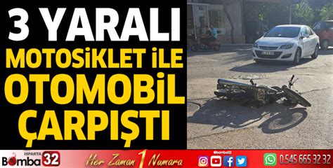 Otomobil ile motosiklet çarpıştı 3 yaralı