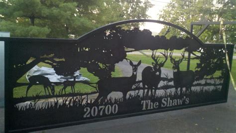 Driveway Gate Deer In A Field Plasma Cut Silhouette By Jdr Metal Art