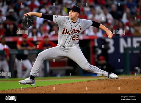 Detroit Tigers Starting Pitcher Tarik Skubal Throws To A Los Angeles