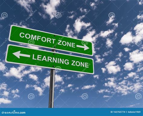 Comfort Zone Learning Zone Traffic Sign Stock Illustration