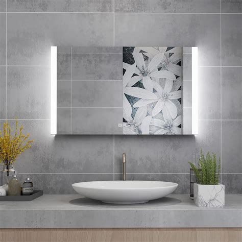 Miqu 1000 X 600 Mm Illuminated Bathroom Mirrorled Bath Mirror With Light Touch Switch And