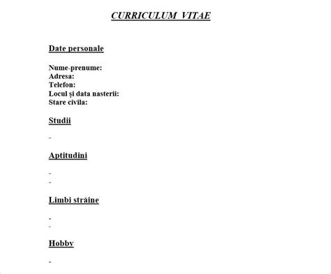 Model Cv Angajare Model Cv Engleza Completat Application