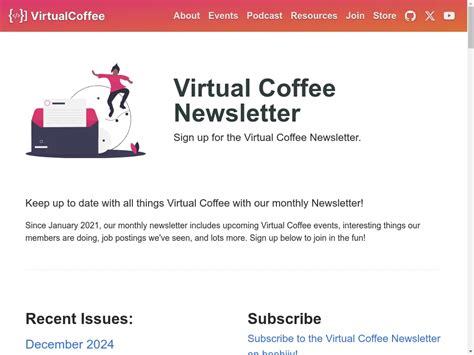 Virtual Coffee Newsletter - Newsletter Metrics