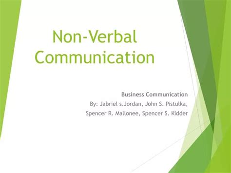 Ppt Non Verbal Communication Powerpoint Presentation Free Download