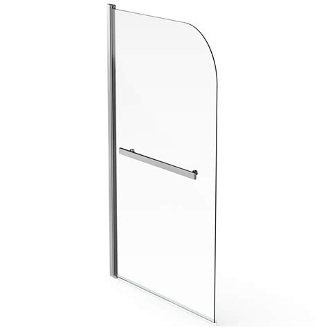 Aqualux 1500mm Height Radius Bath Screen With Towel Rail