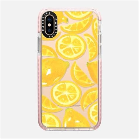 Casetify Impact Iphone Xs Case Watercolor Lemon Fruit Citrus Yellow Tropical Fruit By