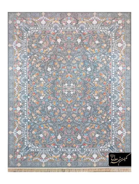 Machine Made Cream And Grey Floral Persian Area Rug Percarin