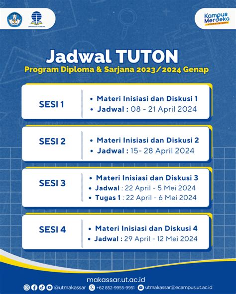 Informasi Jadwal Pelaksanaan Tutorial Online TUTON Universitas