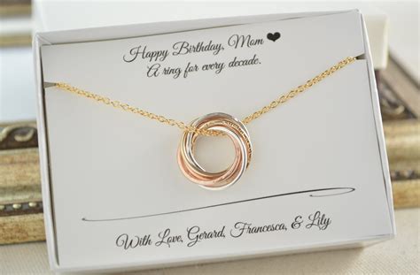 60th Birthday Jewelry For Mom Mixed Metals Necklace Rose Etsy Canada