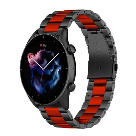 Amazfit Gtr Pro Stahlarmband Schwarz Rot Smartwatcharmbaender De