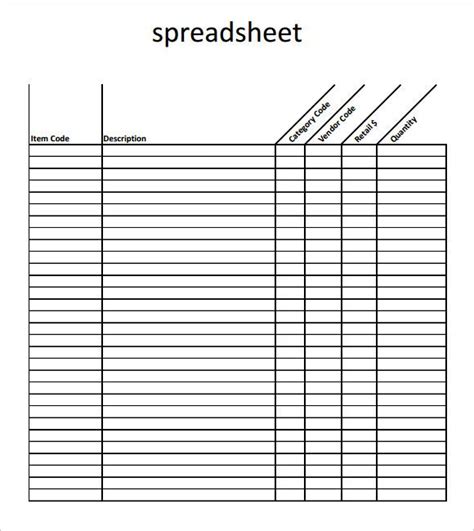 Blank Excel Spreadsheet Templates | Spreadsheet template, Template ...