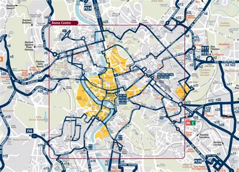 Plan Des Lignes De Bus à Rome Visite De Rome