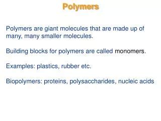 Ppt Chapter Polymers Characteristics Applications And