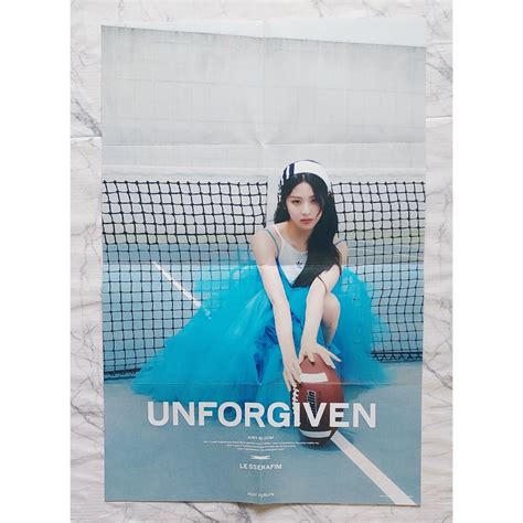 Folded Poster ยุนจิน จาก อัลบั้ม Le Sserafim Unforgiven Japanese Album เวอร์ Weverse ของแท้