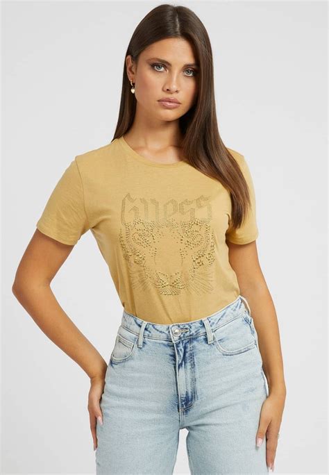 Guess T Shirt Print Beige Zalandoat