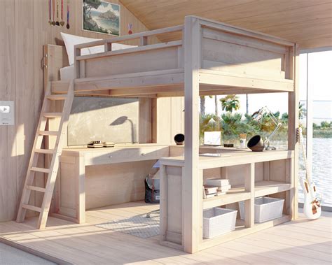 Queen Diy Loft Bed Plan Pdf Step By Step Guide For A Stylish Etsy Uk