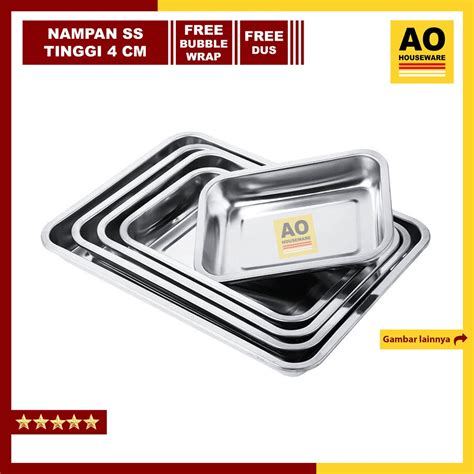 Jual Nampan Baki Stainless Persegi Kotak Bake Tray Loyang Serbaguna