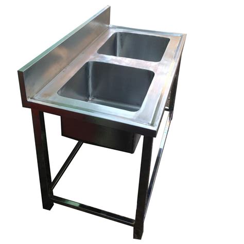 4 Feet Stainless Steel Double Sink Table At 20000 Durgapur ID