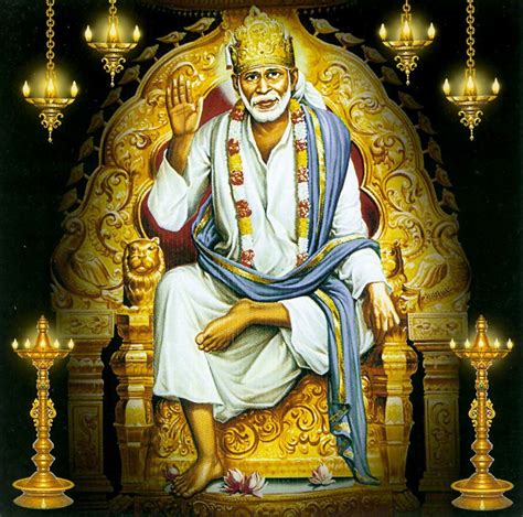 Shirdi Sai Baba Sitting on Throne (Reprint on Card Paper - Unframed ...