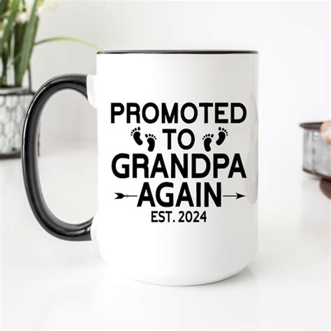 Promoted To Grandpa Again Mug Etsy