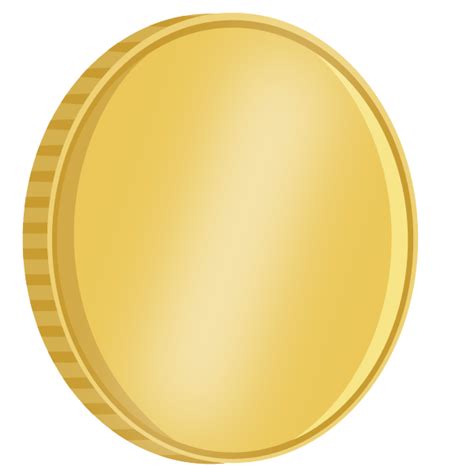 Vector Drawing Of Shiny Quarter Turned Gold Coin With Reflection Free Svg