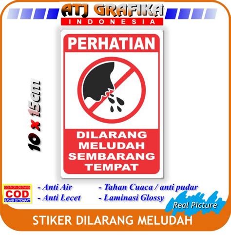 Stiker Dilarang Meludah Sembarangan Sticker Kebersihan Lingkungan Anti