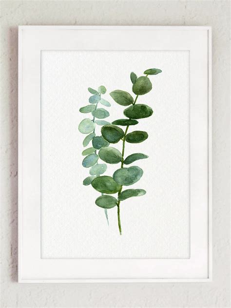 Eucalyptus Print Set Botanical Art Prints Green Leaves Wall Etsy