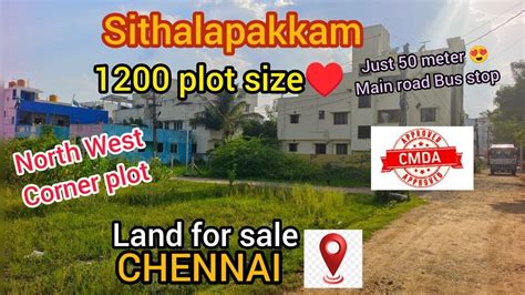 Idno Land For Sale Sithalpakkam Decent Area Corner Plot