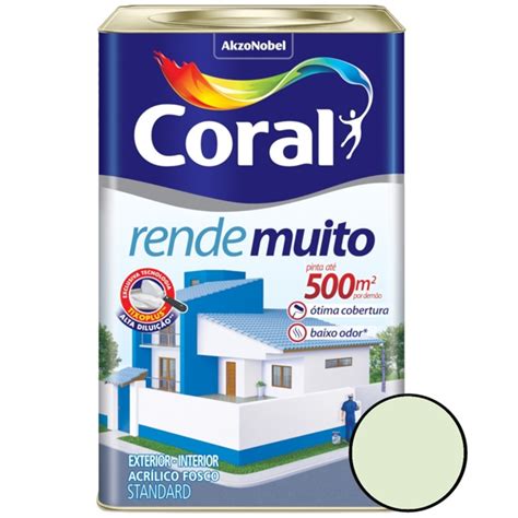 Tinta Acrílica Rende Muito Fosco 18 Litros CORAL P2734300