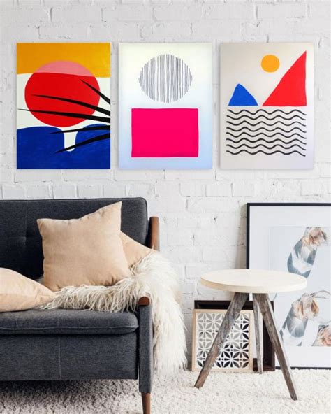 Quadros Minimalistas Pintados a Mão para Decorar Sua Casa Elo7