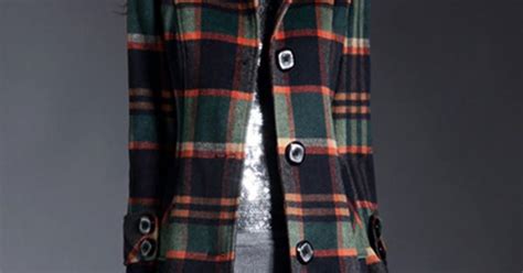 Elegant Tartan Plaid Turn Down Collar Coat Plaid Pattern Tartan And