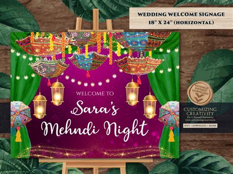 Indian Wedding Decor And Mehendi Welcome Signs Mehndi Welcome Signs As