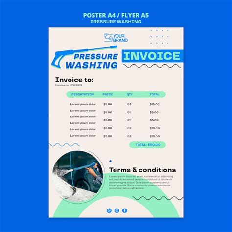 Premium Psd Pressure Washing Service Invoice Template