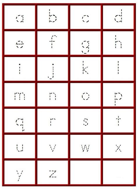 Free Lowercase Letter Tracing Worksheets