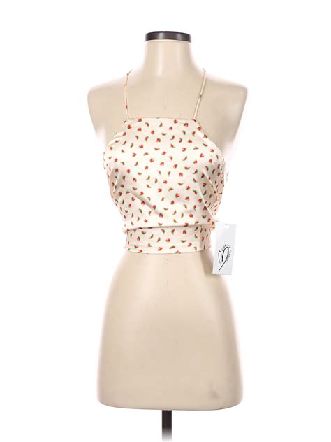 Red Berry 100 Polyester Polka Dots Ivory Sleeveless Blouse Size S 54